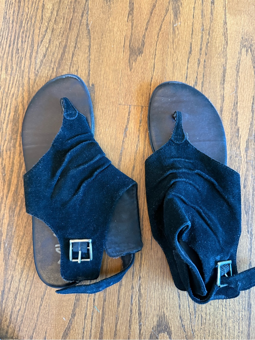 MIA Black Suede Wrap Ankle Sandals Size 8